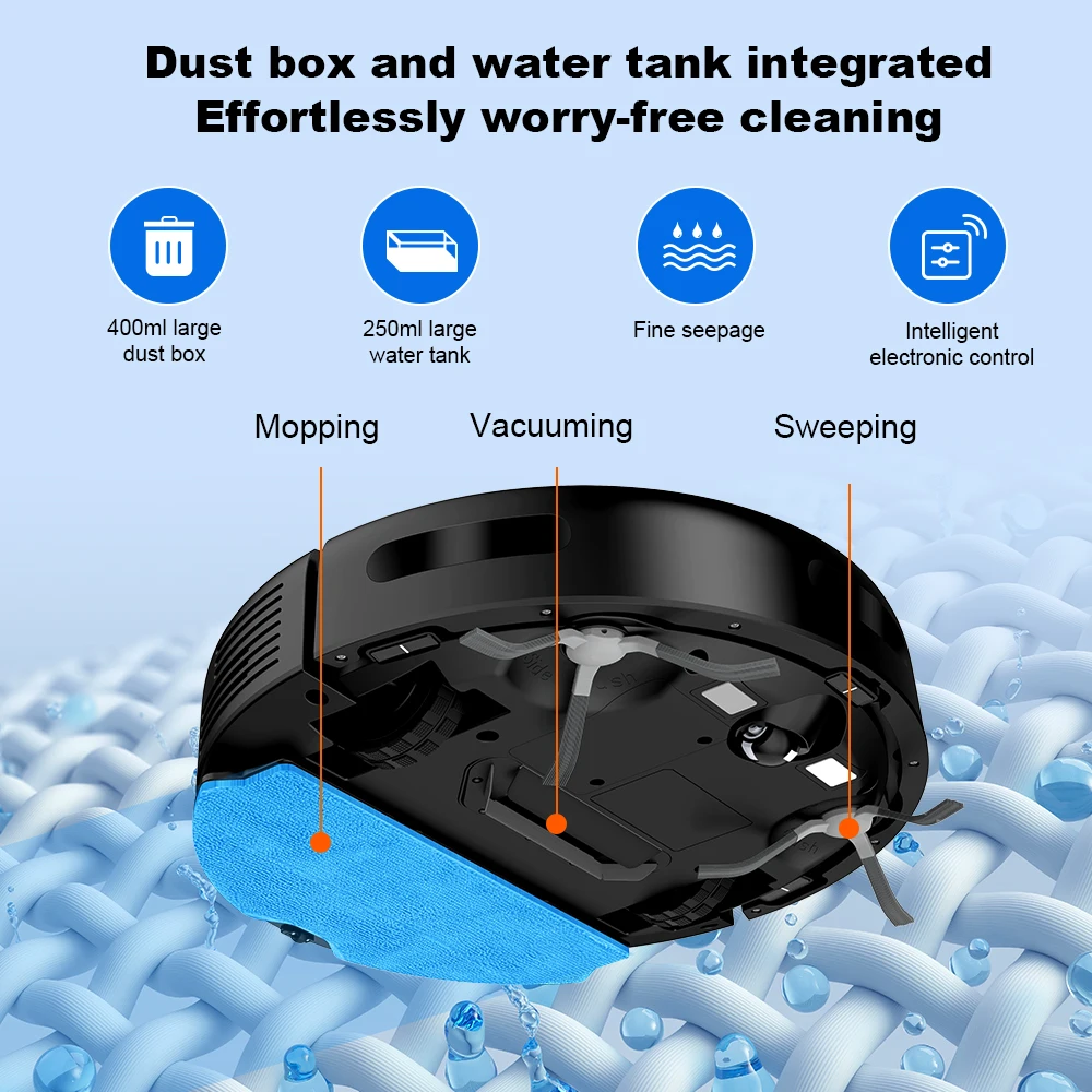 Liectroux V3S PRO Robot Aspirapolvere e Lavapavimenti, Mappatura Intelligente, App WiFi, 4KPa, Motore Senza Spazzole, Ideale per Peli di Animali, Tapp