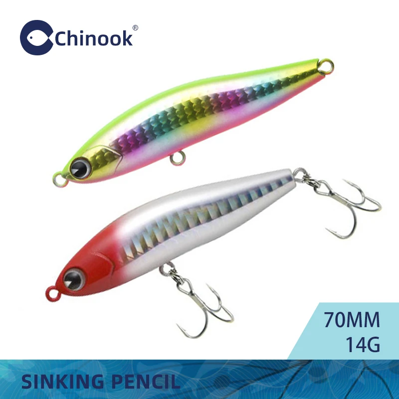 Chinook Sinking Pencil bait Fishing Lure 70mm14g Surface Floating Lures for fishing swimbait Rap pike bass lurebait