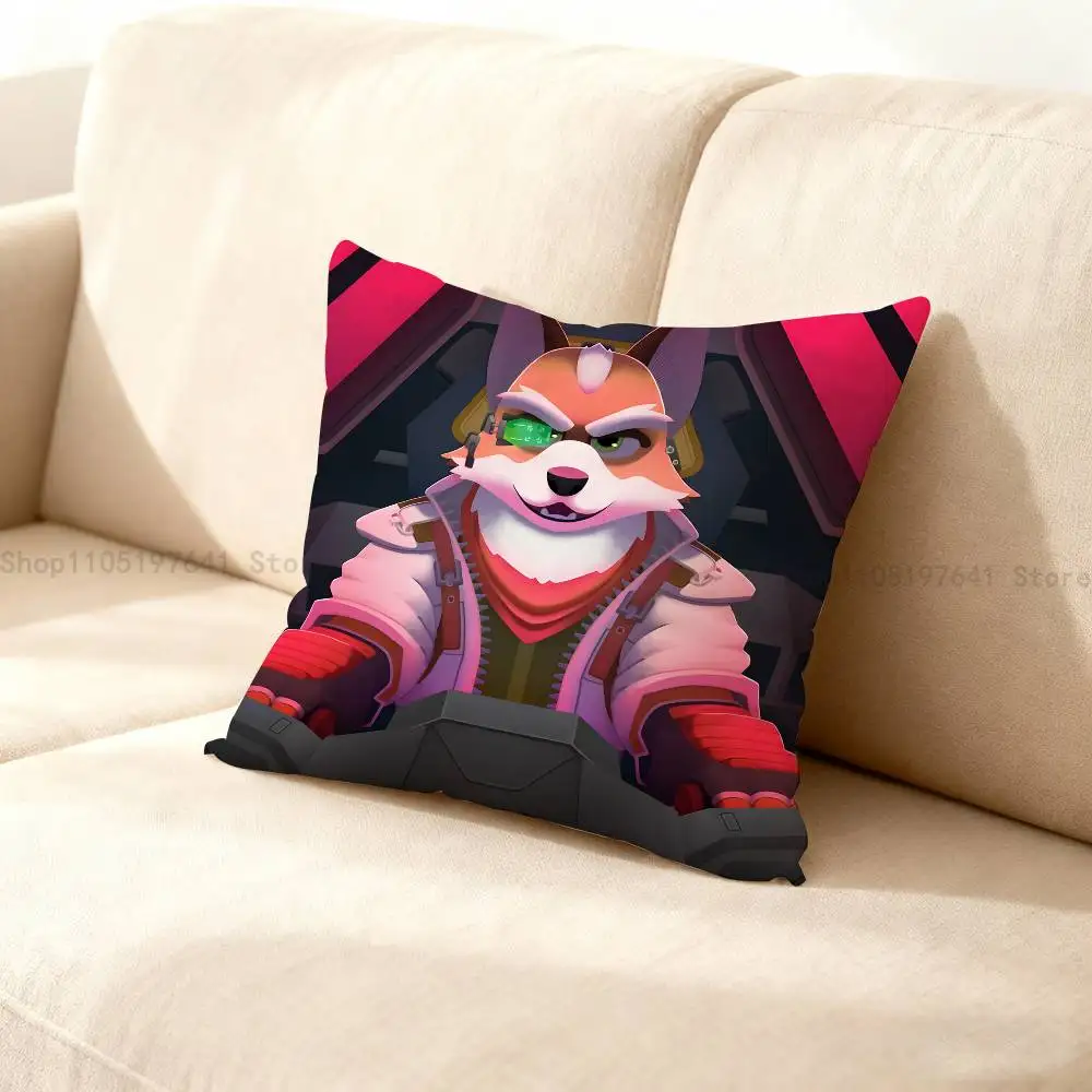 S-Star Game Fox Pillow Case Plush Pillow Cases Home Decoration Pillow Cover for Sofa Bed Chair Living Room