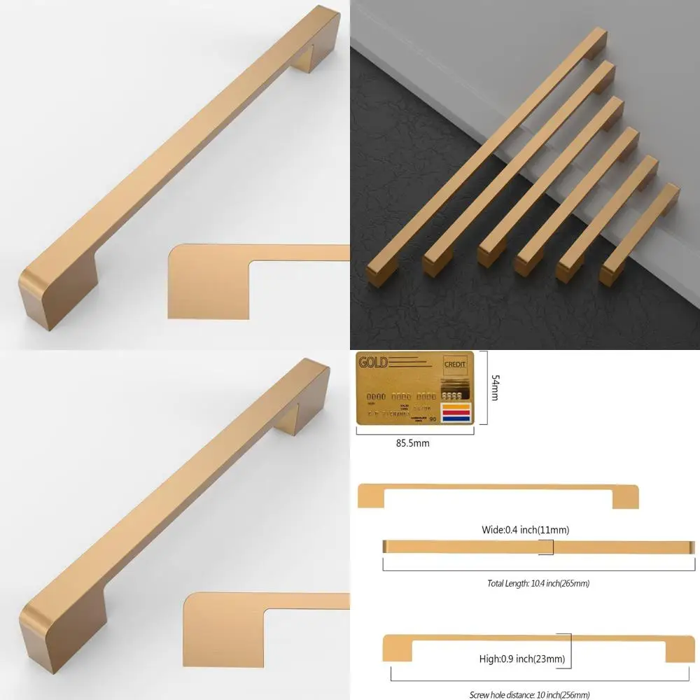 خزانة برونزية بلون الشمبانيا تسحب 10 عبوات، ومراكز فتحات مقاس 10 بوصة، ومقابض خزائن المطبخ، وأجهزة لخزائن المطبخ #1