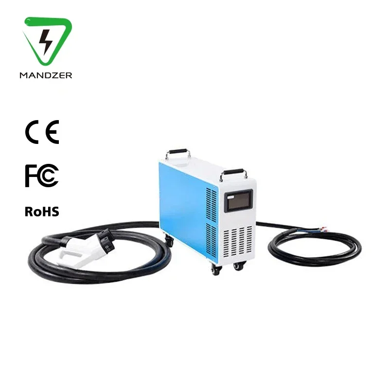 DC Movable CCS Charger Connector Electric Car Screen Display 380V 15KW DC 30KW J1772 Portable Solar Charging Station