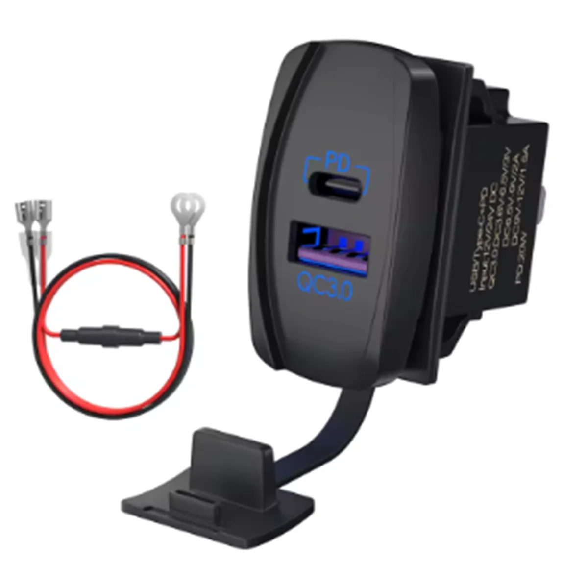 

НОВЫЙ USB-качалка 12 В Водонепроницаемый USB C и QC 3.0 Двухпортовая розетка PD Зарядное устройство для автомобиля UTV RZR RV Грузовик Морской