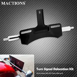 Motorcycle Turn Signal License Plate Relocation Kit Black For Harley Dyna Super Glide Custom 2002-2017 Sportster XL 2004-2022