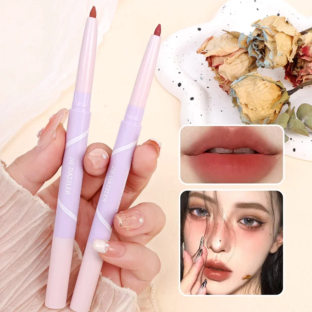 Long Lasting Lipliner Pencil Outline Lips Shape Nude Pink Matte Velvet Lipliner Waterproof Non-stick Cup Lipstick Pen Cosmetics