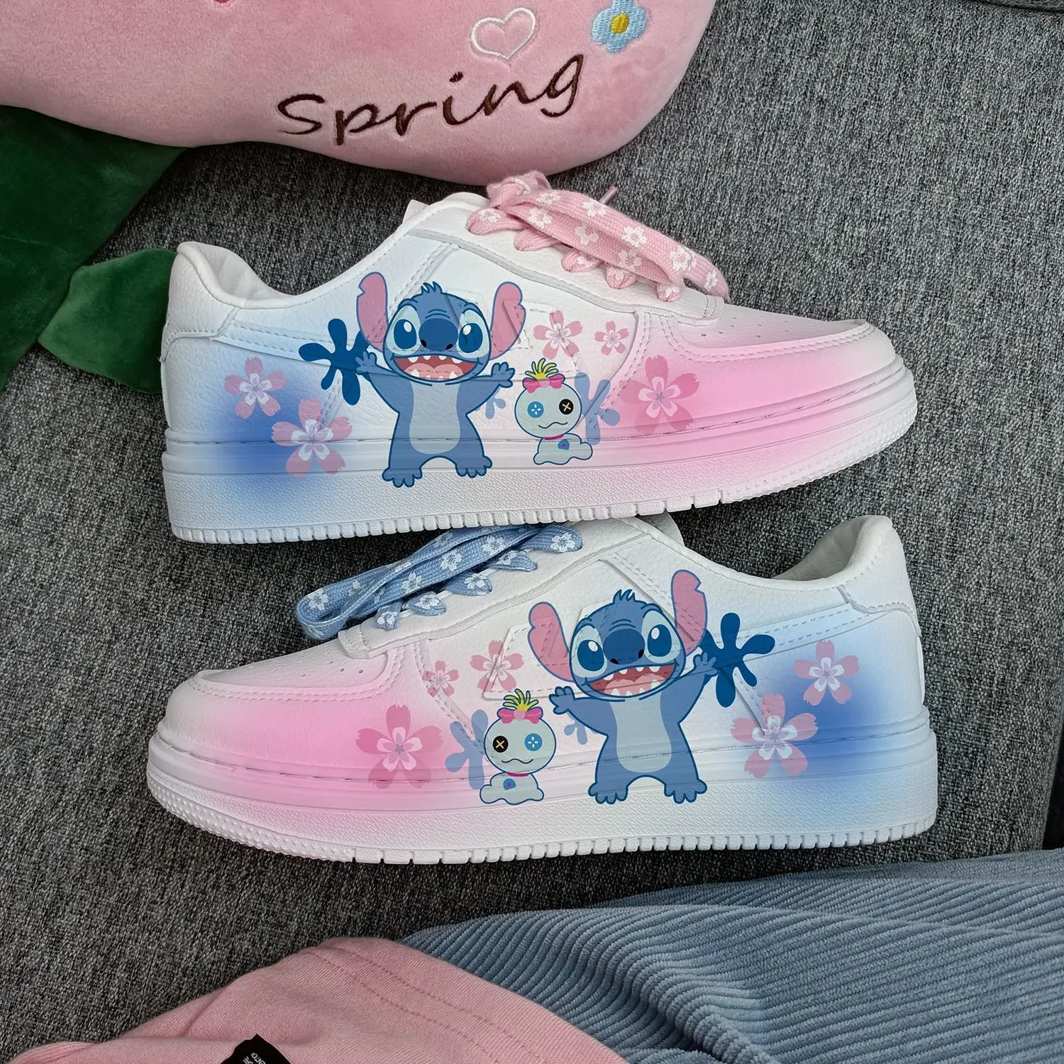 

Disney girls cartoon Stitch princess cute Casual shoes non-slip soft bottom sports shoes for girl gift