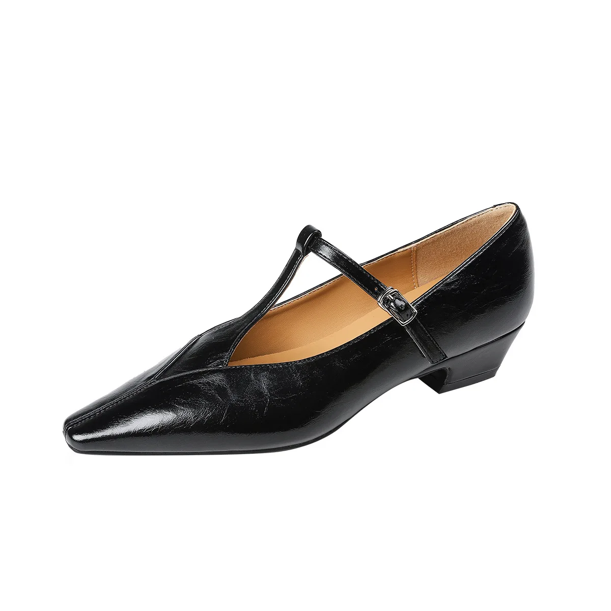 women's-ladies-new-stylish-pointed-toe-t-strap-block-medium-heel-low-heels-cut-pumps-shoes