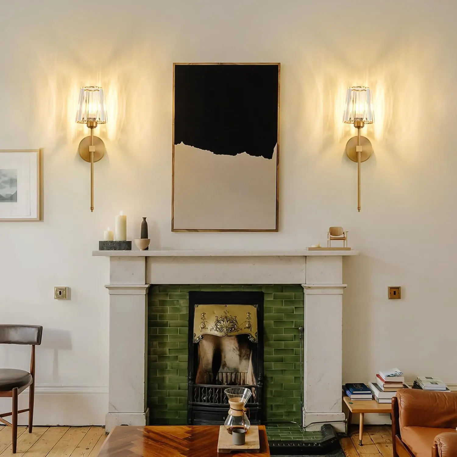 

Nordic Crystal Wall Lamp 1/2pcs Gold Black for Living Room Bedroom Stairwell Study Room Christmas American style Ambient Lights