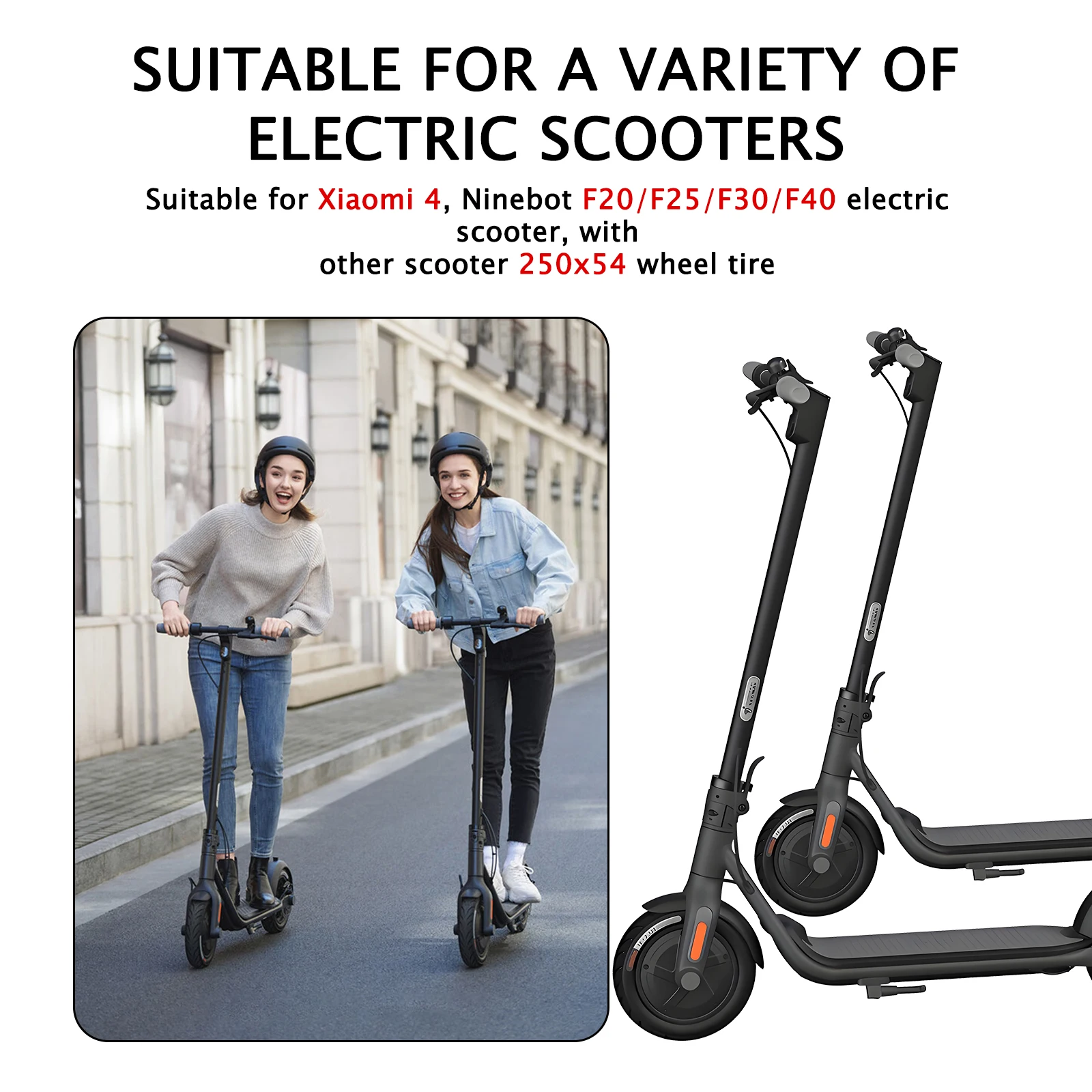 ULIP Süper Aşınmaya dayanıklı Katı Lastik 250x54 Delinmeye dayanıklı Off-road Tubeless Lastik Xiaomi 4, Ninebot F20 F30 F40 Scooter