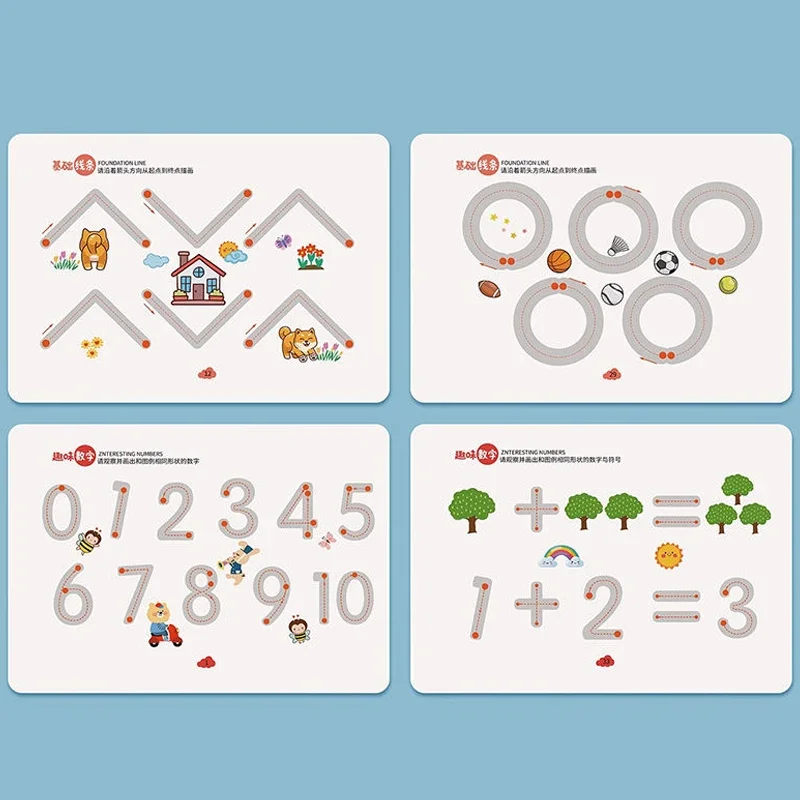 Imagem -03 - Manual de Rastreamento Mágico Reutilizável para Crianças Caligrafia Copybook Prática Desenho Criança Aprendizagem Montessori