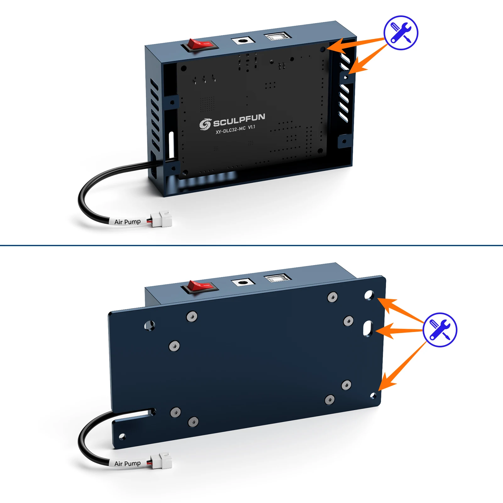 SCULPFUN Automatic Air Assist Kit with 30min/Min Automatic Air Pump Suitable for S9/S10 Laser Engraving Machine 32bit Air Assist