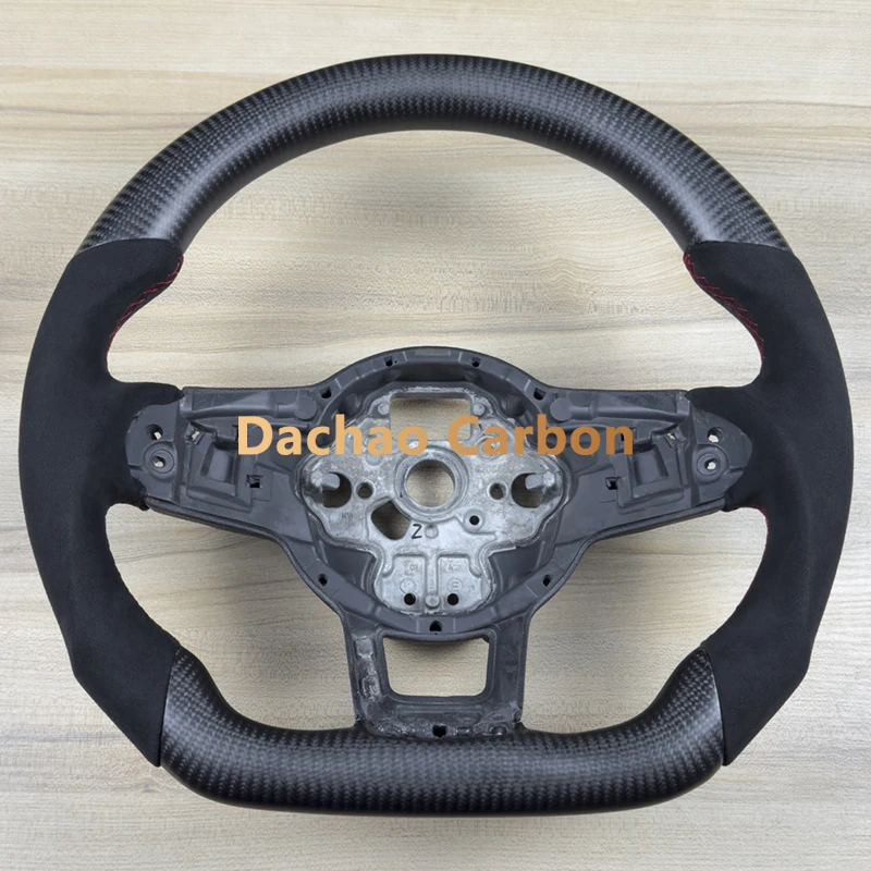 Real Carbon Fiber Steering Wheel For VW Volkswagen Golf 7R MK7 GTI High Quality Sport Wheel Custom Style