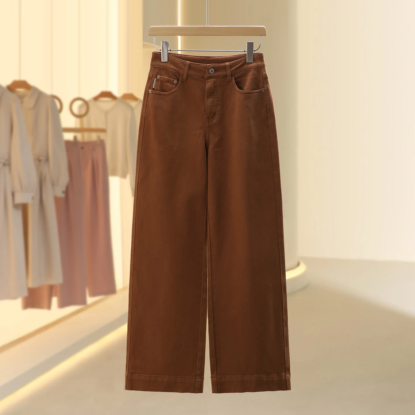 

Cotton Straight Leg Jeans Versatile Simple Design Women's Autumn 2025 New Sle Seven Store House Ladies' Denim Pants