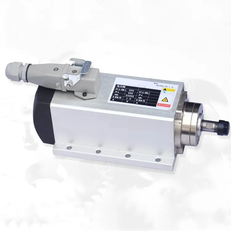 220V 4KW 24000rpm CNC Air Cooled Router Square Spindle Motor For Wood Cut