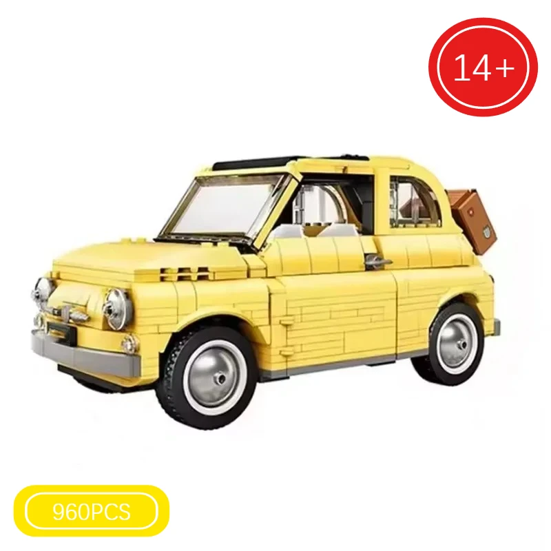 2025 جديد 960 قطعة كتل الإبداع 10271 الكلاسيكية الأصفر نموذج سيارة الخالق تجميع سيارة الطوب لعب للبنين أطفال هدية