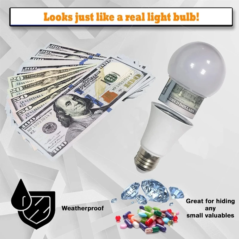 Sight Secret Light Bulb Home Stash Can Safe Container Hiding Spot ⁣⁣⁣⁣ Storage Secret Compartment Dropship