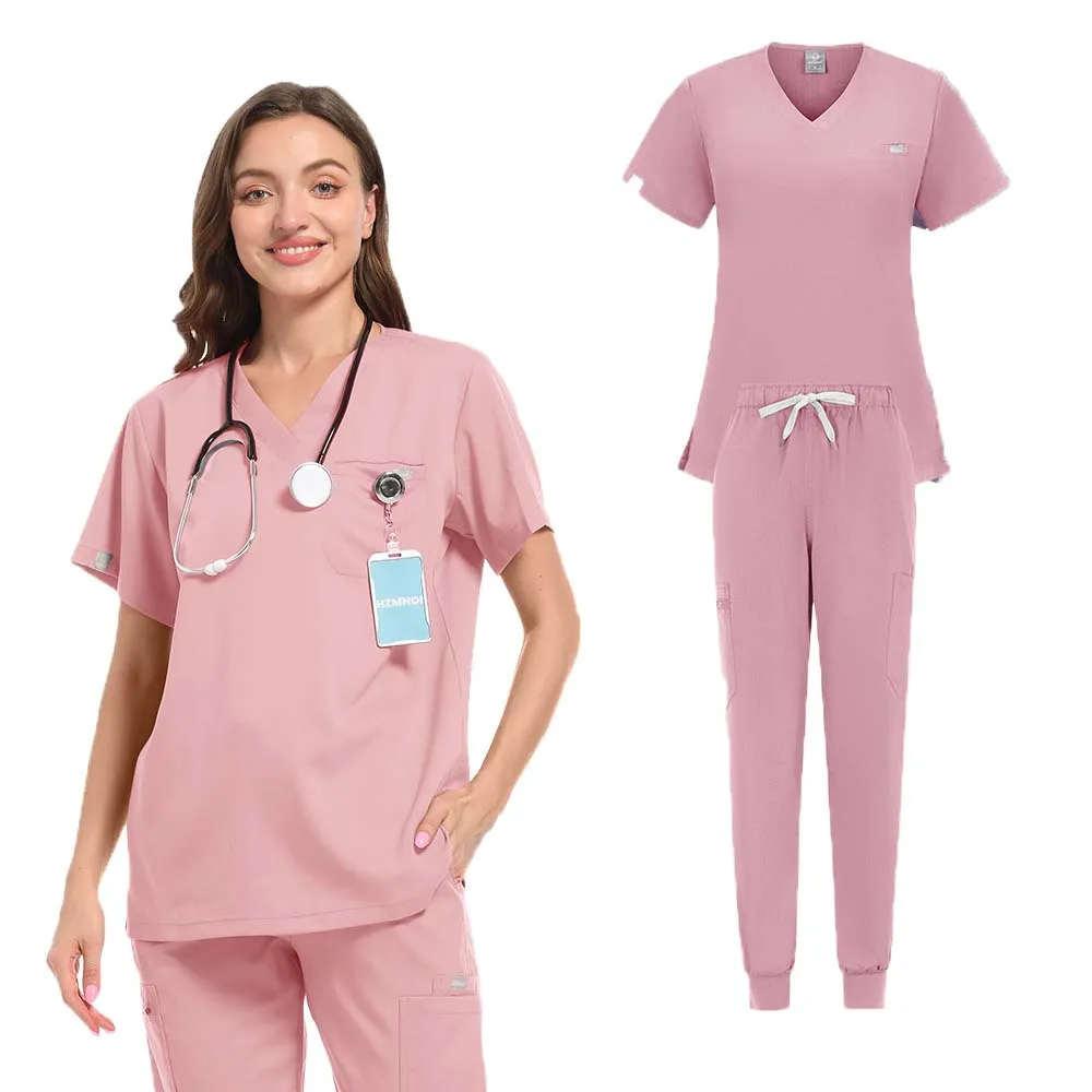 Hot Sale Anti Wrinkle Scrubs Workwear Washable Soft Fabric Nurse Hospital Uniforms Medical Scrubs Top Pants Jogger Scrubs Sets