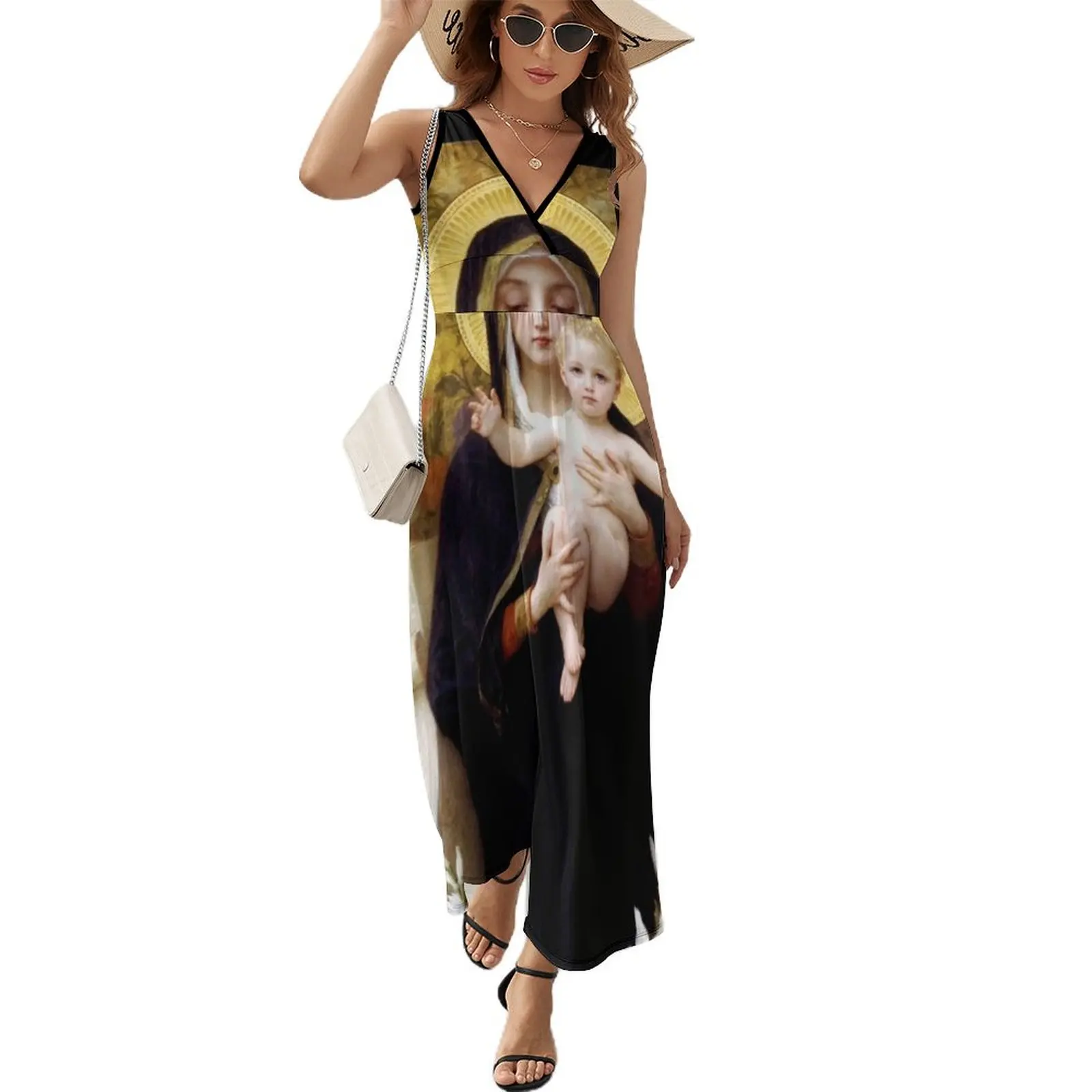 

Our Lady: Virgin of the Lilies, Bouguereau Sleeveless Dress Dresses for wedding party