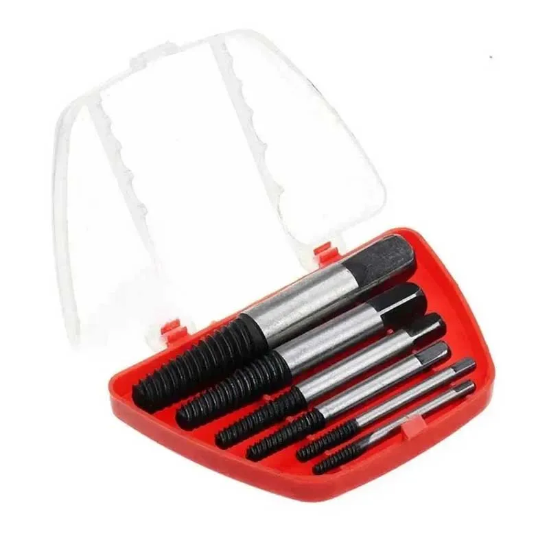 5PCS/6PCS Broken Damaged Screwdriver Extractor Drill Bit Set Carbon Steel Double Side Screw Pull Center Drill Bits