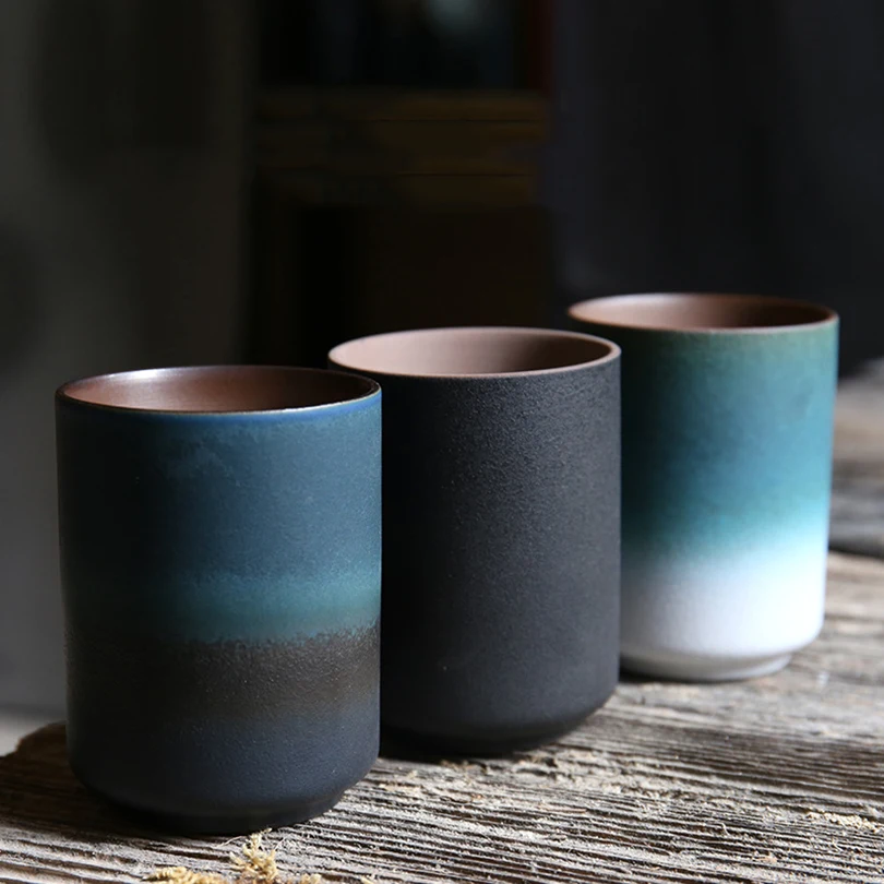 

1pc Restaurant Kiln Coffee Cup 200ML Japanese Tea Cup High Temperature Resistant Ceramic Retro Style Gradient Mug Drinkware