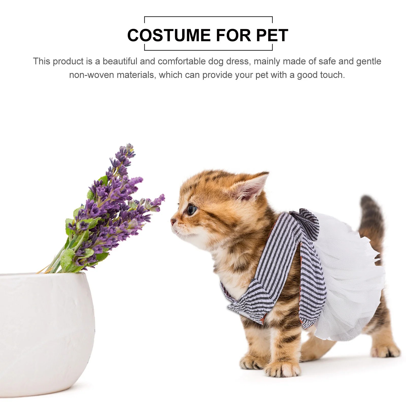 

Pet Puppy Kitten Bowknot Vest Dress Comfortable Clothing Exquisite Bow Design Gentle Nonwoven Material Easy to Care for Long