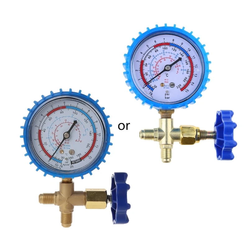 220PSI 500PSI Professional Air Conditioning Refrigerant Recharge Pressure Gauge Manometer