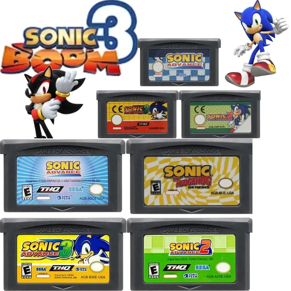 Popular Sonic 3 GBA 32-bit Electronic Game Card Ink Cartridge Best Birthday Gift for Boys Holiday Present