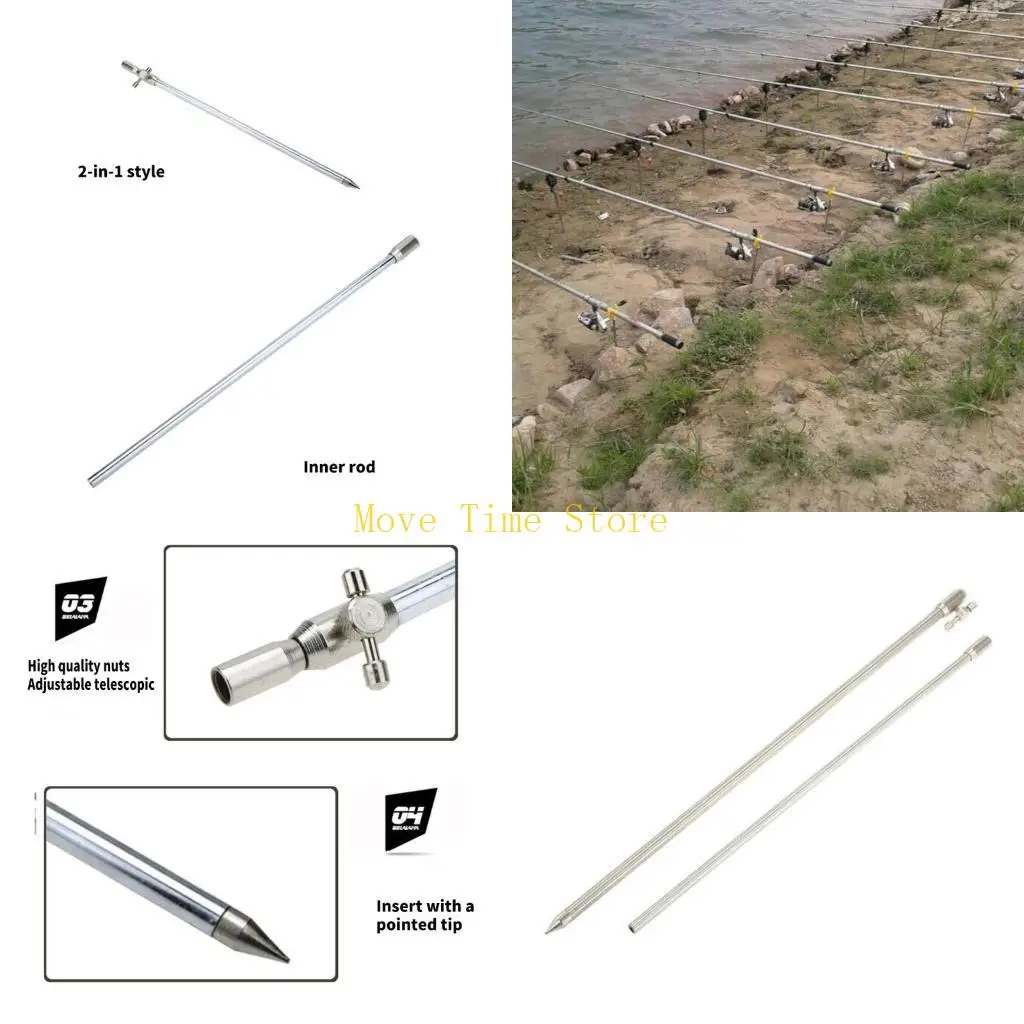 

92ME Fishing Rod Stand Holder Plug Insert Ground Adjustable Tool Fishing Bankstick
