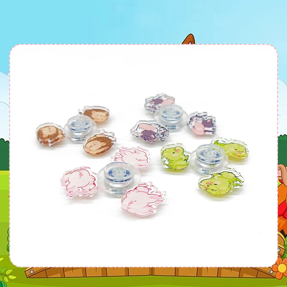 6 pièces créativité coloré Animal Lion vache Mini Fidget doigt Spinners bout des doigts en vrac aléatoire soulagement du Stress jouets sensoriels