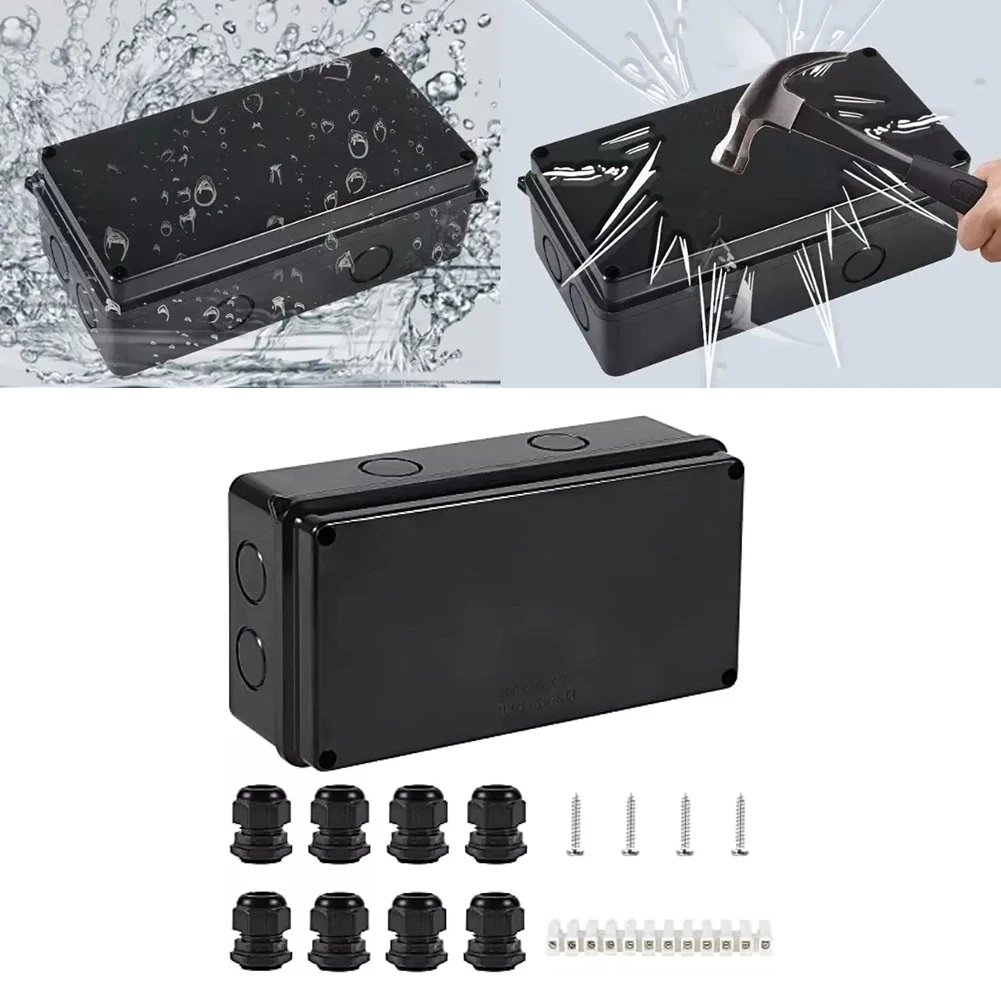 IP65 Waterproof Junction Box Wall Mount Electrical Enclosure Box ABS Plastic Cable Connecting Line Protection Storage Shell Case