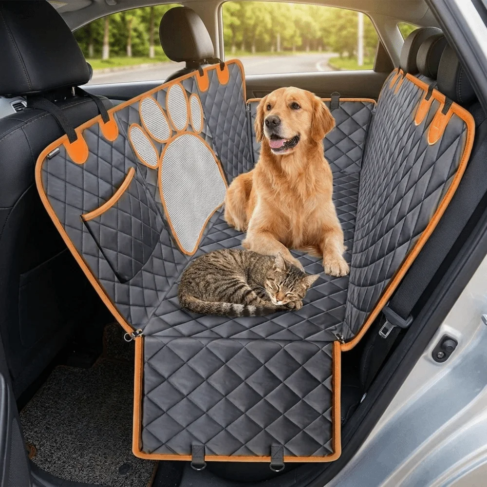 Waterproof Car Pet Mat Visual Mesh Window Wear-Resistant Dog Seat Cover Non-slip Travel Pet Car Hammock for Cats and Dogs