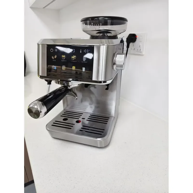 2 in 1 IMD Touch Screen 20 Bar ULKA Italian Pump Espresso 51mm Home Digital Stainless Steel Coffee Machine with Grinder
