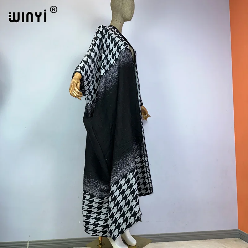 WINYI-vestido de Invierno para mujer, abrigo suelto de piel de lujo Retro, abrigo de plumón largo grueso y cálido, cárdigan de moda de Oriente Medio, abaya de invierno