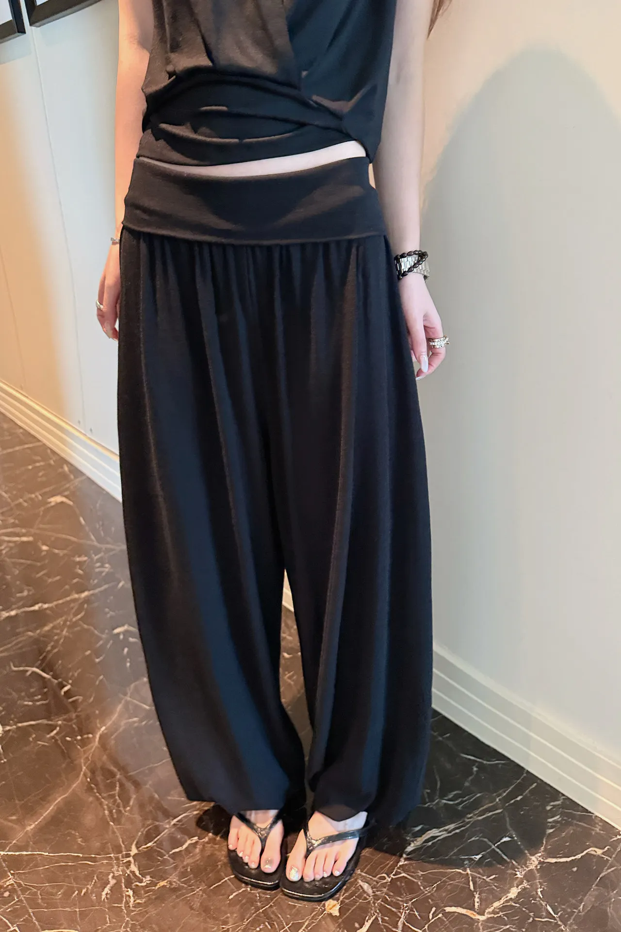 Women Pant Wide Leg Long Pants High Waist Solid Straight Trousers Y2k Streetwear Elegant Splice Work Casual Loose Summer 2026