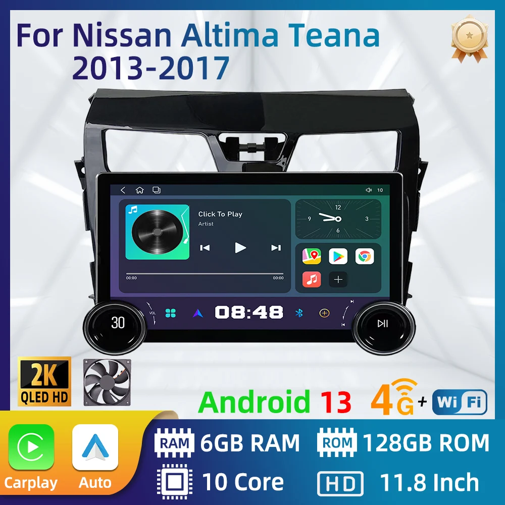 

11.8" Car Radio for Nissan Altima Teana 2013-2017 Android 2 Din Stereo Autoradio Multimedia Player Navigation Head Unit Carplay