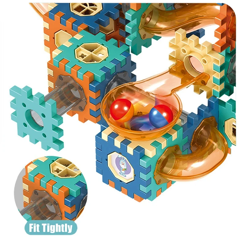 Marmo Run Race Track Building Blocks Giocattoli Per I Bambini Labirinto Rolling Ball Imbuto Diapositiva Mattoni Educazione Costruire Giocattoli Labirinto STEM