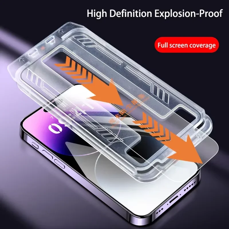 2024 Mobile Case Screen Protector Full Coverage Tempered Glass For Iphone 15 Dust-Removal Privacy Easy App Screen Protector