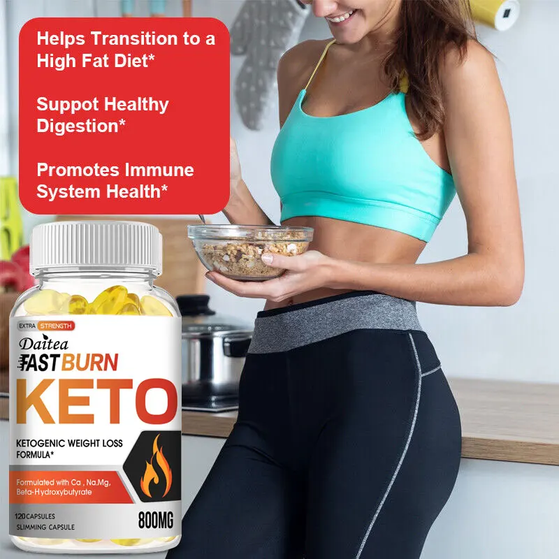 Daitea Keto Capsules - Promote Muscle Mass, Metabolism, Weight Management, Belly Fat Burning 120 Vegetable Supplements