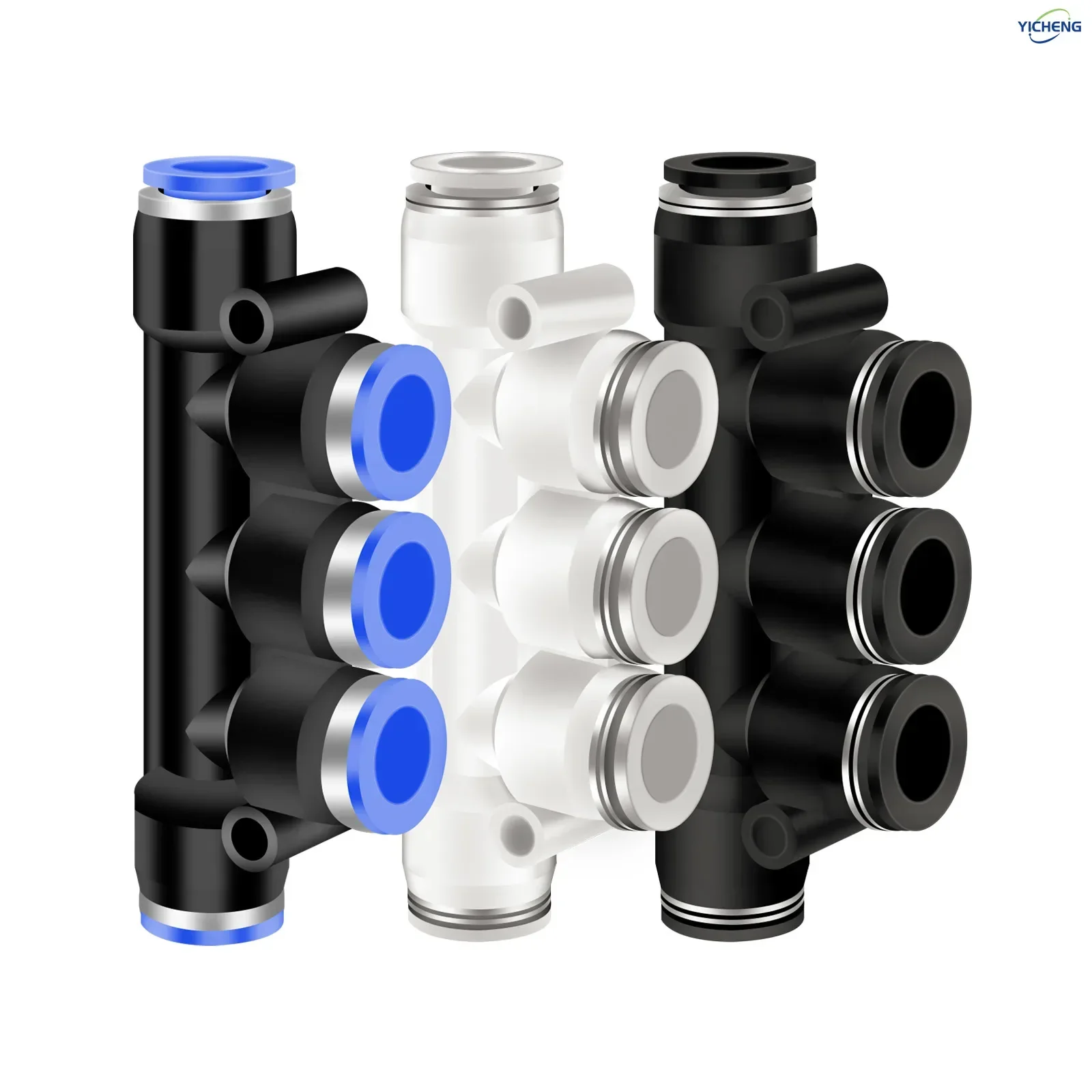 PNEUMATIC Hose Connector Multi channel 12MM Tube OD Push to Connect Tube Quick Fittings Push Lock (Pack of 10)