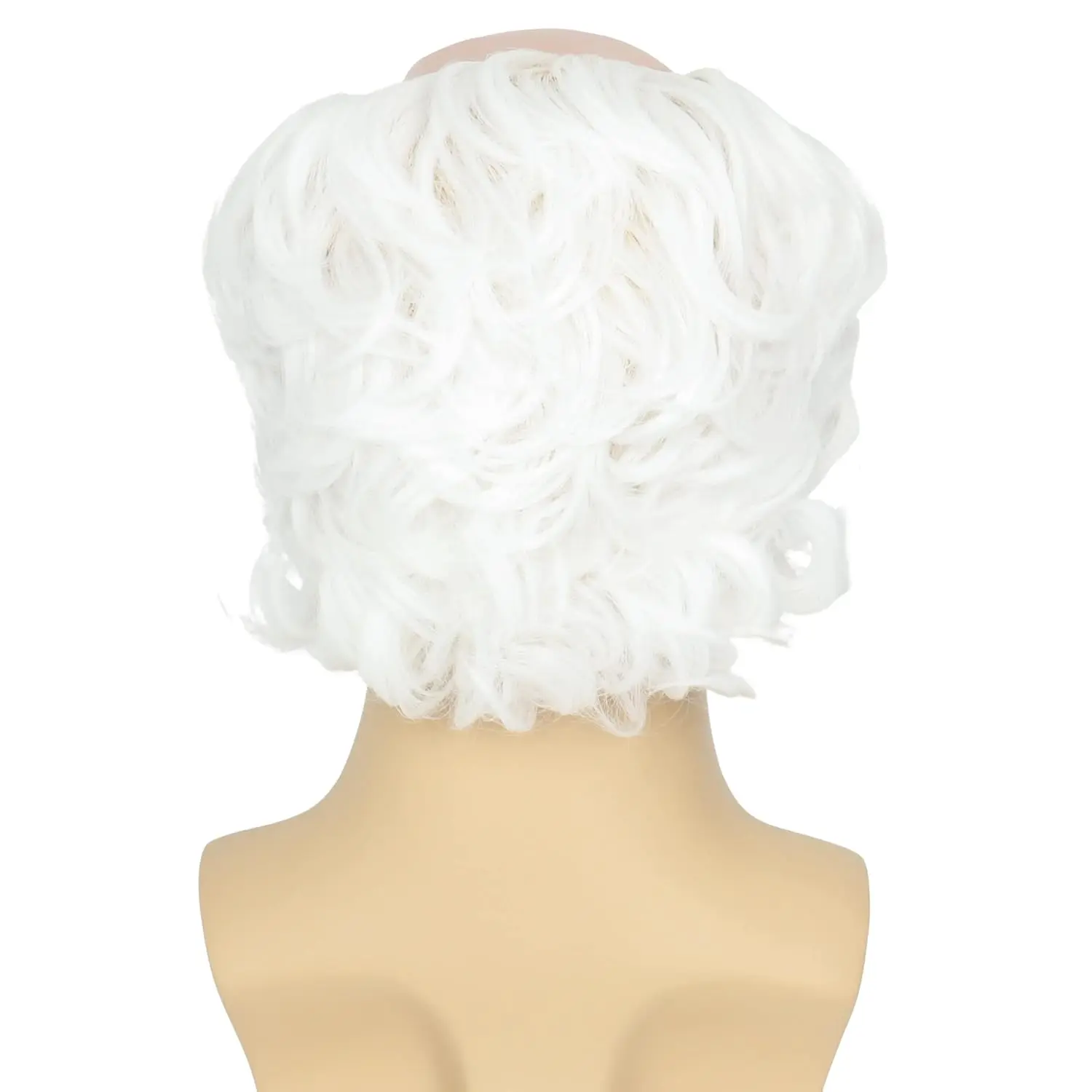 رجل يبلغ من العمر شعر مستعار قبعة أصلع بيضاء مع الشعر على الجانبين شعر مستعار أصلع الجد زي الهالوين التأثيري بيروكات صناعية #6