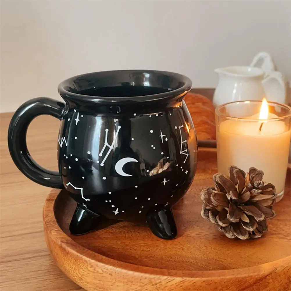 

Fade-resistant Printed Cup Halloween Tea Cups Witchy Cauldron Coffee Mug Set Constellation Tea Cups for Halloween