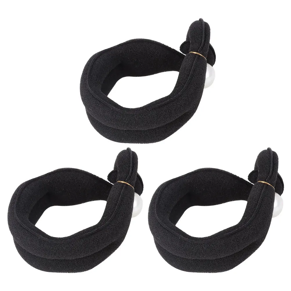 

3Pcs Pearl Hair Bun Maker Styling Tool for Women Lightweight Sponge Donut Easy Volume Fullness Hair Bun Maker Lazy Curler