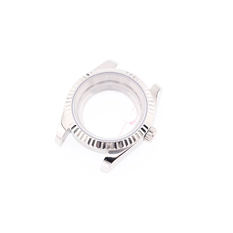 

39MM Silver Datejust Watch Cases Sapphire Crystal Stainless Steel for Seiko Cases Men's Wristwatch Clock Replacement Parts