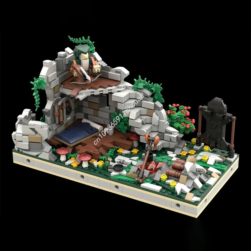 1129 Uds. MOC cazador enano su campamento el castillo ruino modelo Juguetes de bloques de construcción Modular montar DIY niños manualidades regalos de navidad