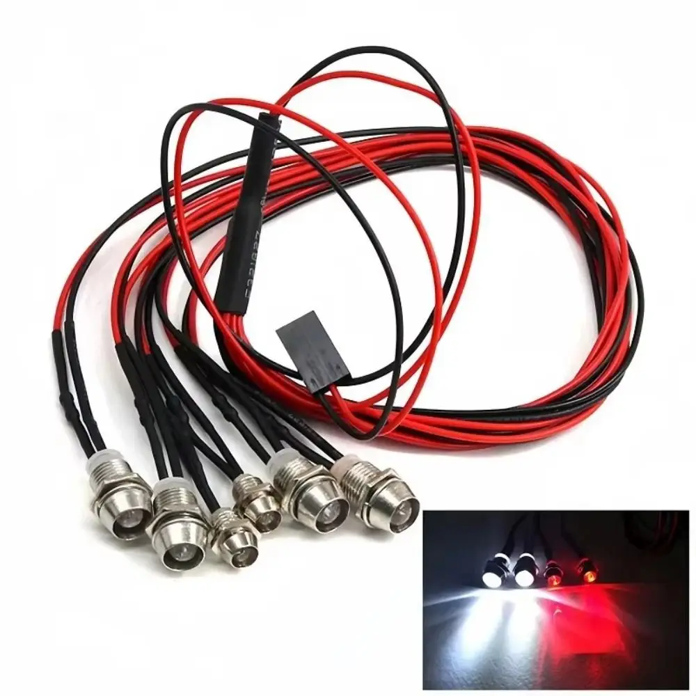 New 2 / 4 / 6 / 8 Lights RC LED Light 70cm Lenght Red White Lights Night Headlamps 3/5mm Headlights Model Drift Crawler Car