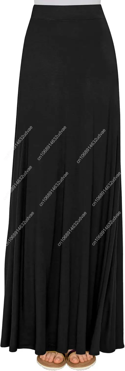 Lock and Love Gonna lunga svasata a vita alta casual comoda ed elegante da donna – Disponibile in opzioni stampate e solide