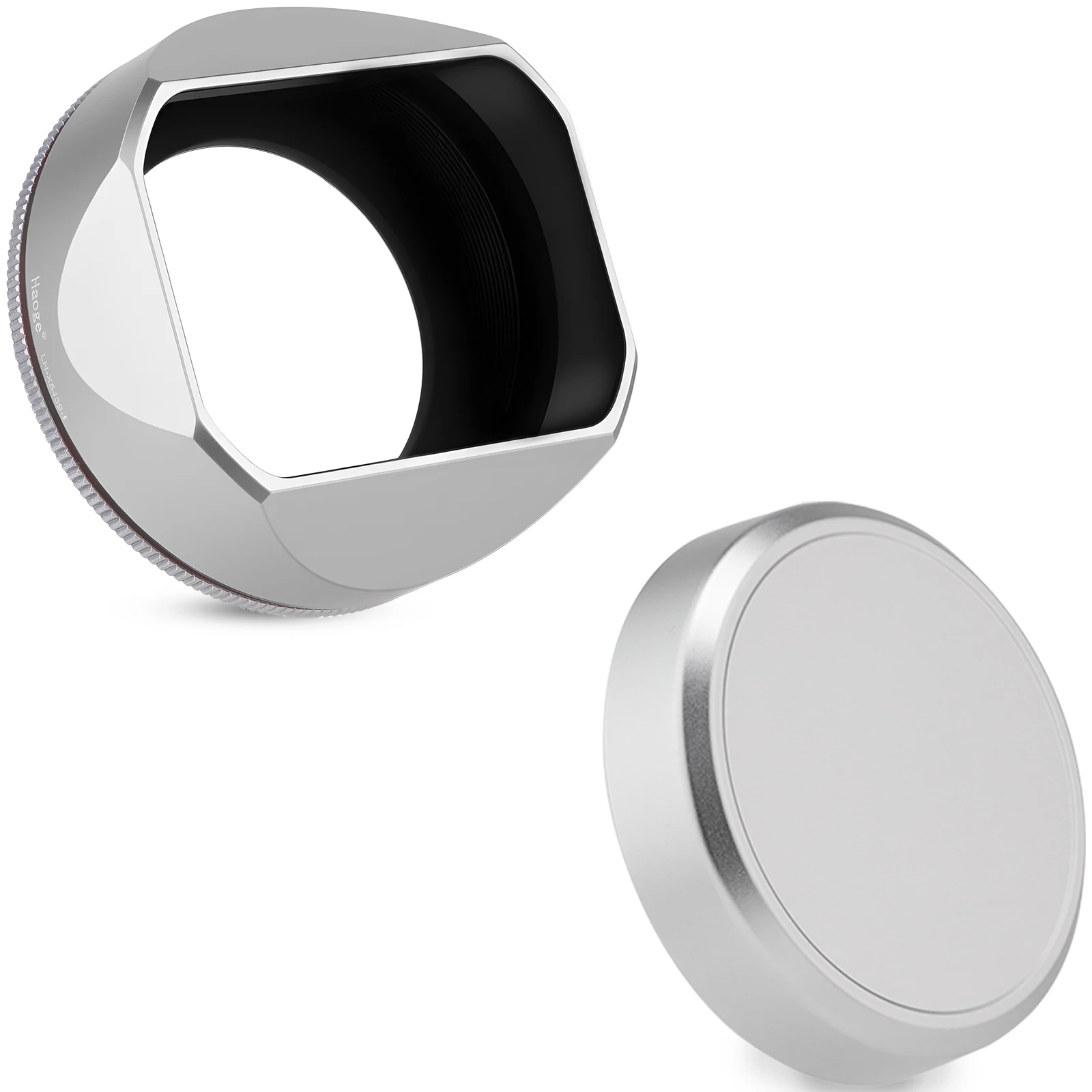 Haoge 43 mm quadratische Gegenlichtblende aus Metall für Voigtlander ULTRON 27 mm F2 Asph Fuji X-Mount-Objektiv, COLOR-SKOPAR 18 mm f/2,8 Asph Xmount-Objektiv – Detail 1