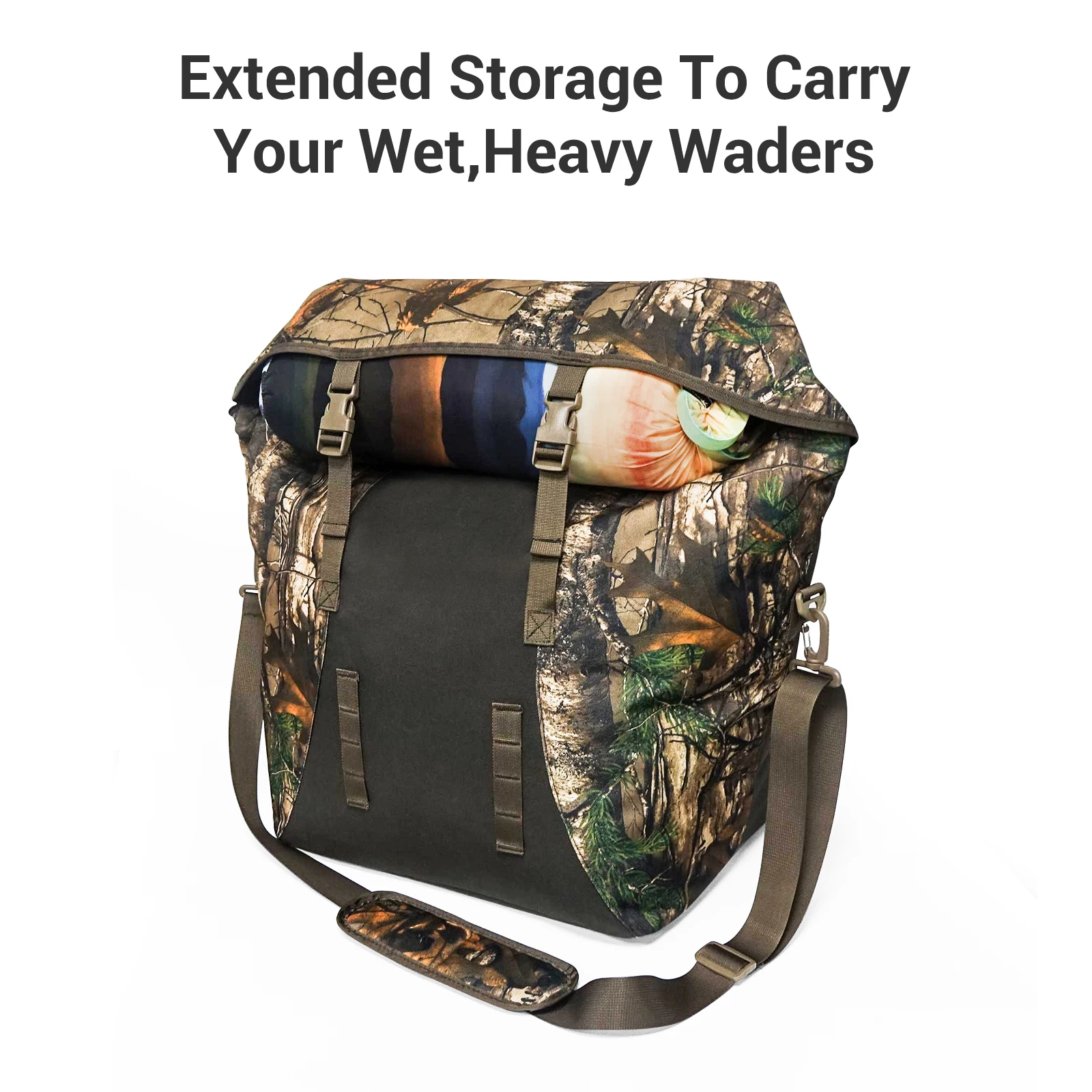 WESTTUNE ハンティング用防臭バッグ 厚手 防臭ダッフル収納バッグ 香りロック ウェーダーバッグ ハンティング用衣類＆アクセサリー用