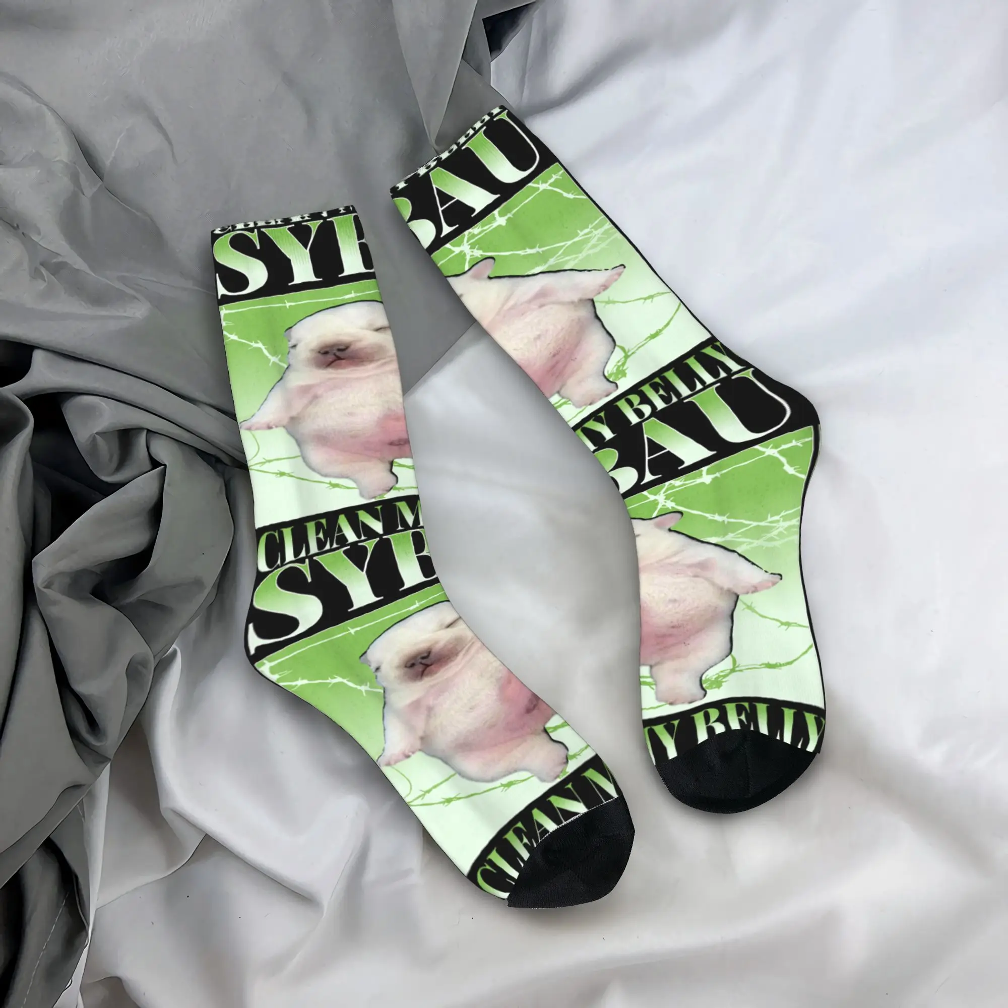 

Забавные Пибиль Мем стирка Мой Живот Чистый Мой Живот Мем Brainrot Чулки Женщины Мужчины Носки Мягкие Забавные Носки Носки Для Скейтборда Подарок