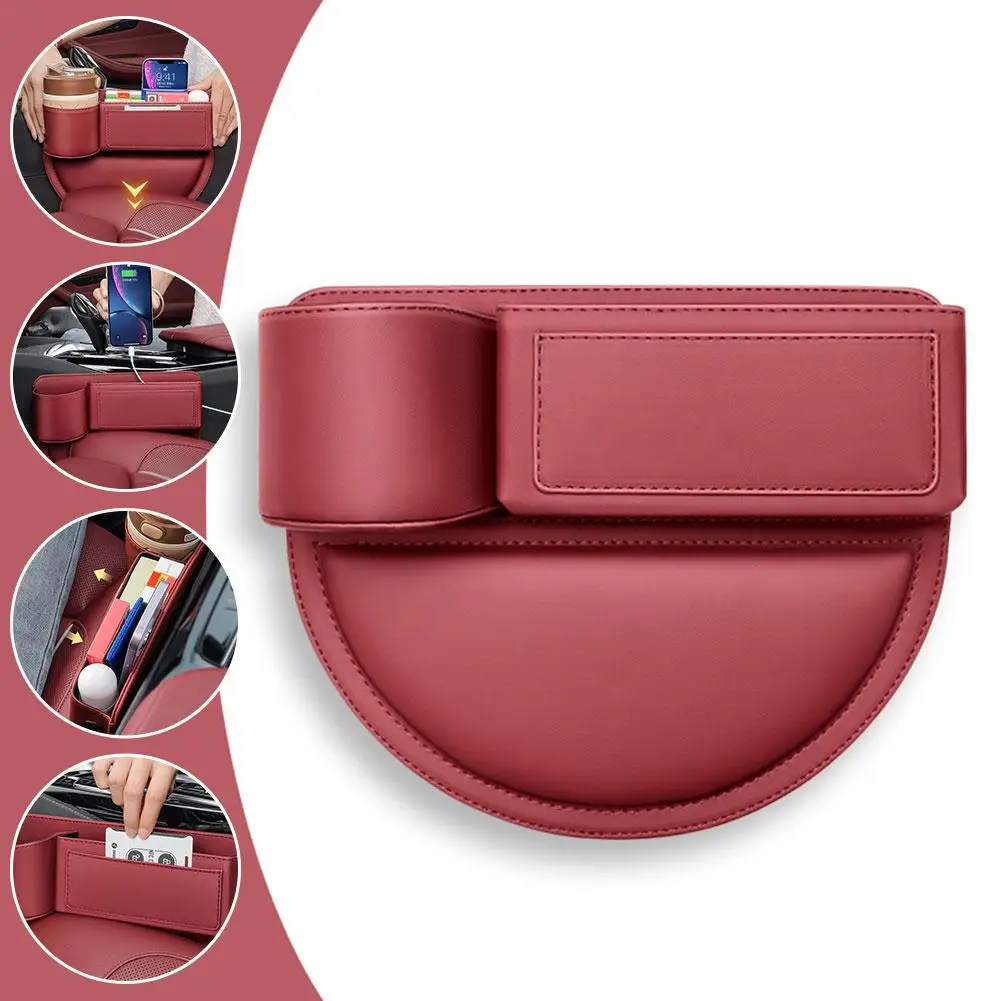 

Ящик для хранения на автомобильное сиденье, многофункциональный наполнитель, боковой автомобильный внутренний ящик, кошелек для хранения телефона, Карманный держатель с чашкой X2N8