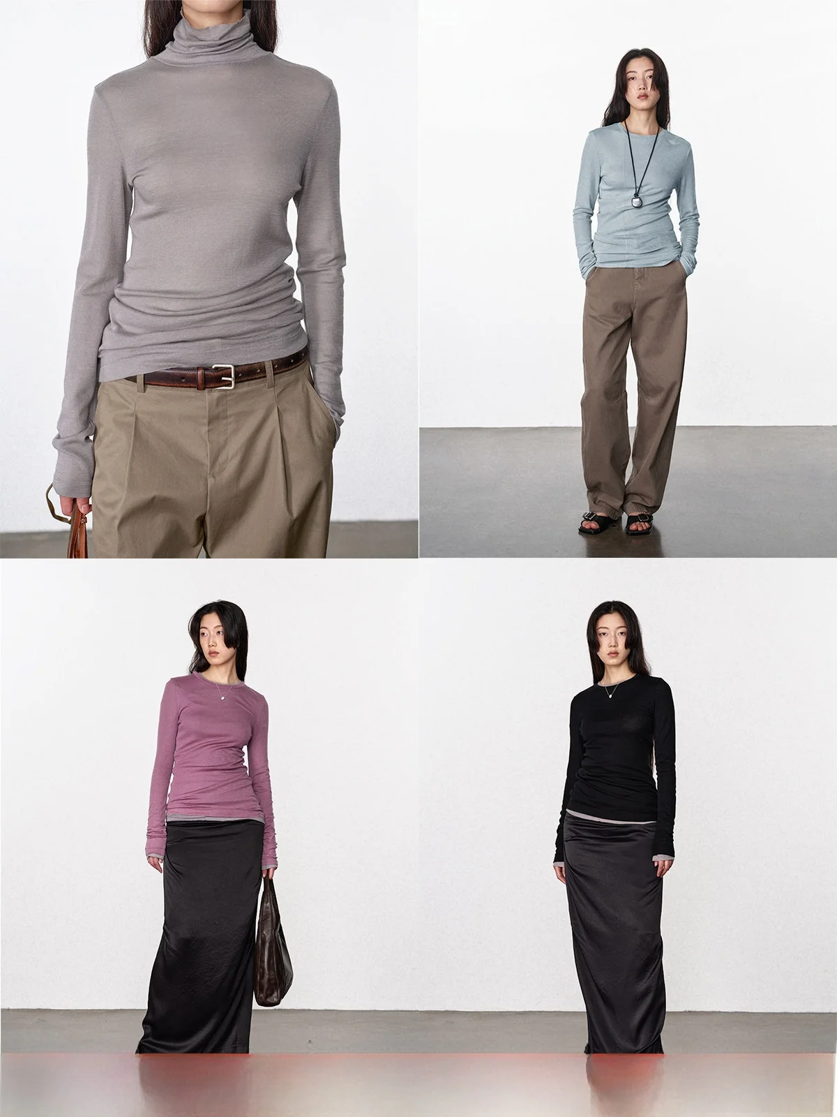 

Австралийская мериносовая шерсть Base irt round Ne Cus-Dyed Color Slant Hem High Ne Женский вязаный свитер Simple Commute Sle